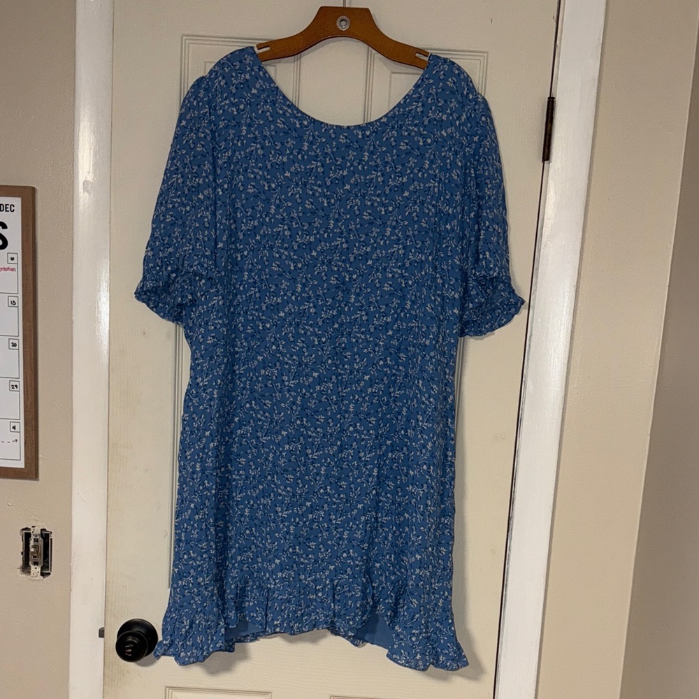 Reformation Blue and White Floral Dress